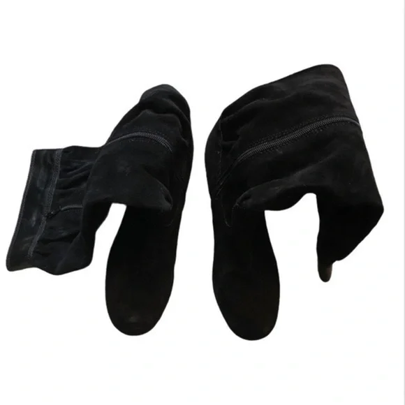 Michael Kors Black Suede Heeled Boots - Picture 3 of 6